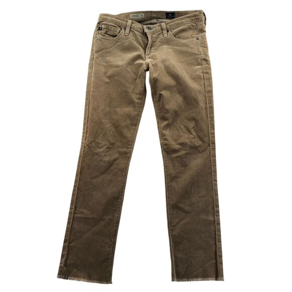 Ag Adriano Goldschmied Womens Pants Size 28 Corduroy Stevie Slim Straight Brown - Picture 1 of 16